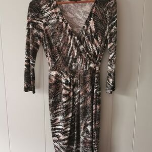 BCBGMaxAzria 3/4 Sleeve Abstract Dress